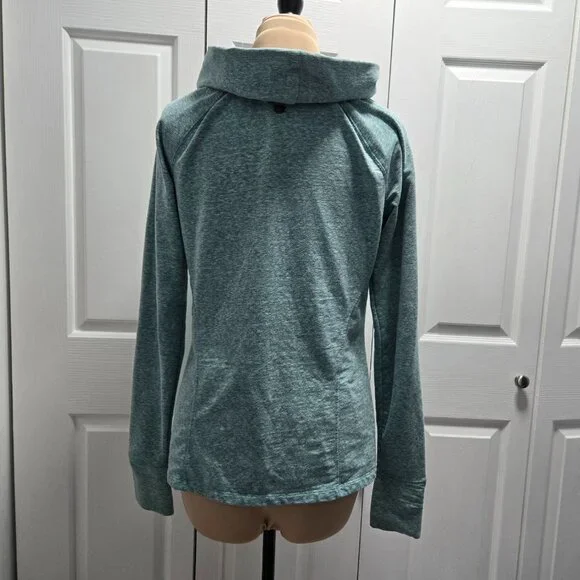 Athleta Coronada Funnel Cowl Neck Pullover Sweatshirt Blue Medium - Picture 2 of 4